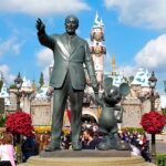 Former Disney Child Star is Sentenced to Prison Walt Disney, Disneyland, theme park, statue, Mickey Mouse, castle, Sleeping Beauty Castle, Partners statue