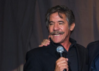 Geraldo Rivera’s Endorsement STUNS Nation man, speaker, microphone, event, presentation, audience, speaking, mustache