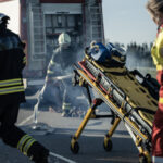 37 Killed After Inhaling Hazardous Fumes firefighters, paramedics, stretcher, emergency response, rescue scene, smoke, fire truck, first responders