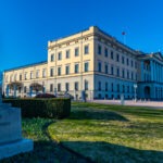 Beloved King Dies at 89 royal palace, Oslo, Norway, government building, Norwegian flag, statue, Maud of Norway, landmark, architecture