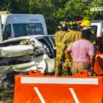 Popular Musician Dies in Car Crash at 28 car crash, vehicle accident, firefighter, rescue, emergency response, damaged car, crash site, first responders