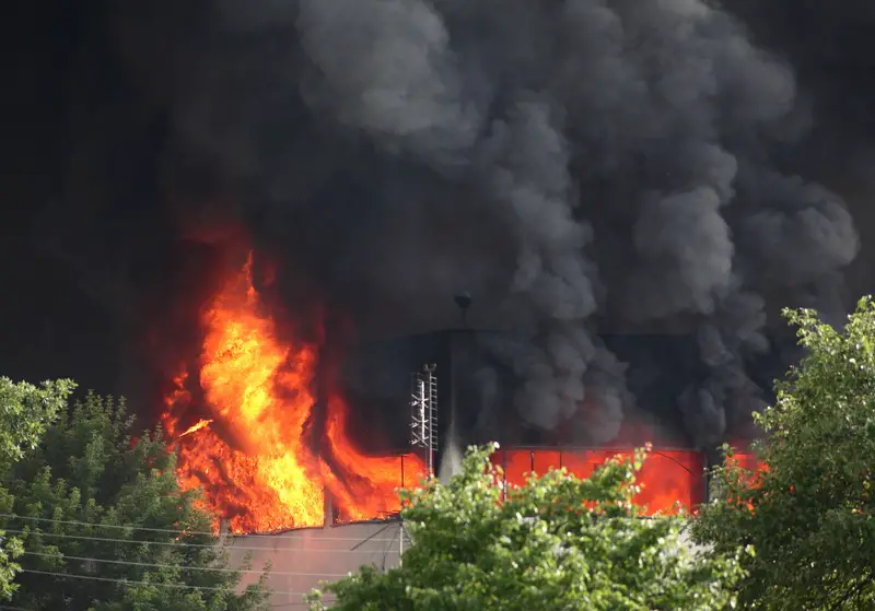 Major Building Fire Scene