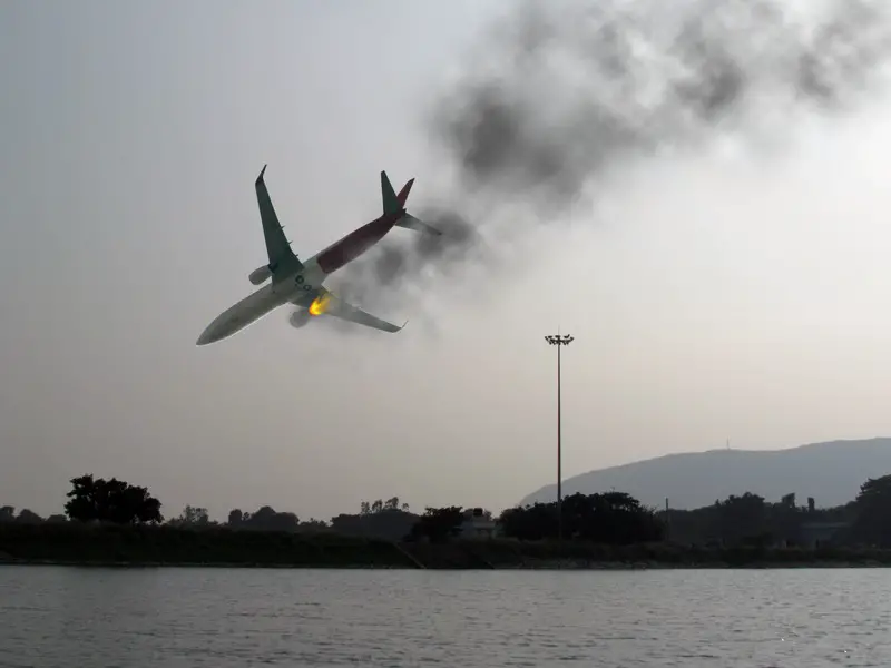 Plane Crash with Smoke