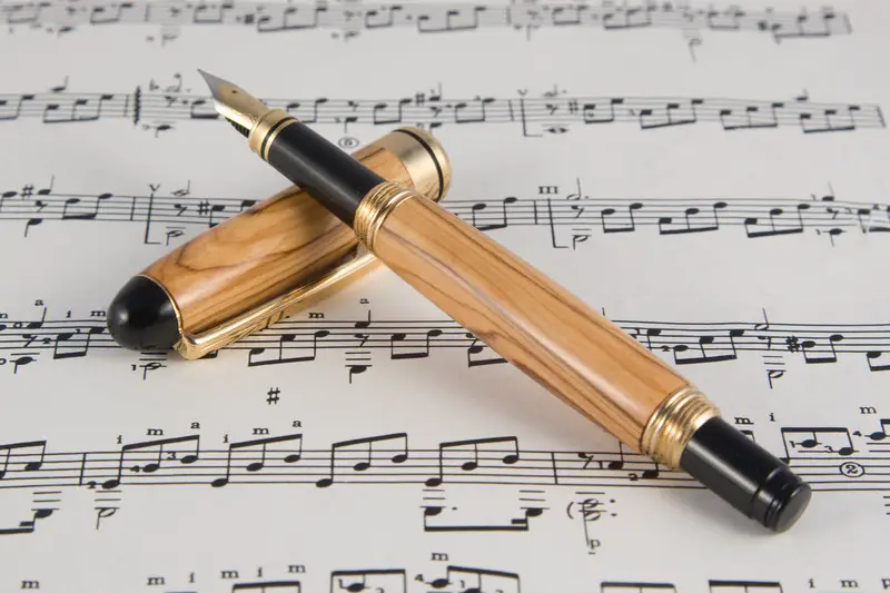 Fountain Pen on Sheet Music