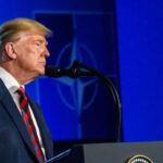 Trump Makes Stunning Prediction Trump NATO Speech at Podium