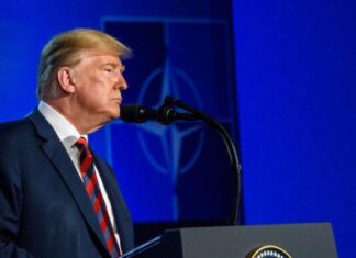 Trump Makes Stunning Prediction Trump NATO Speech at Podium