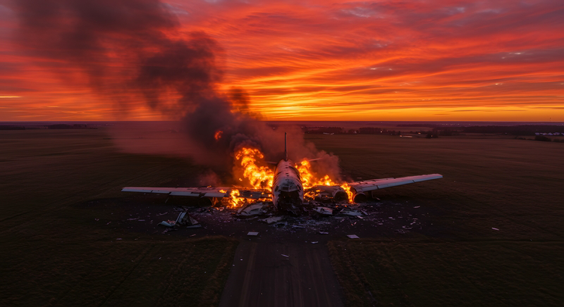 Plane Crash Fire Scene