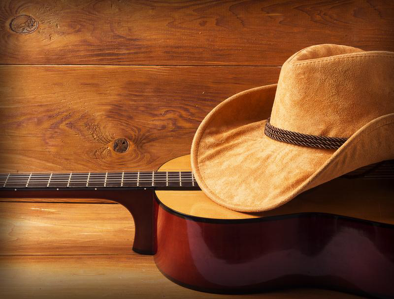 Country Music Guitar and Hat