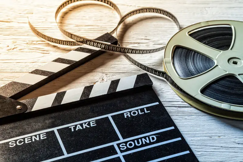 Film Production Clapperboard and Reel